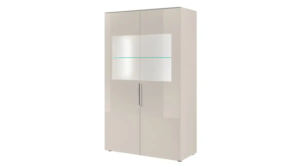 Bild 1 von Vitrine mit Beleuchtung kaschmir-beige Glasfront - 90 cm - SANTORIN