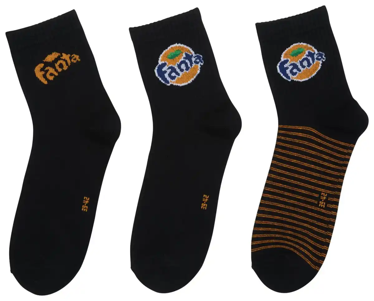 Bild 3 von Quarter-Socken »Coca Cola/Fanta/Sprite«, 3 Paar