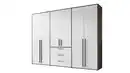 Bild 1 von Kleiderschrank mit Schubladen weiß graphit 270 cm 6-türig - LATTARI