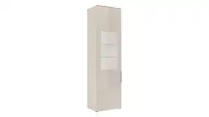 Vitrine mit Beleuchtung kaschmir-beige Glasfront - 64 cm - SANTORIN