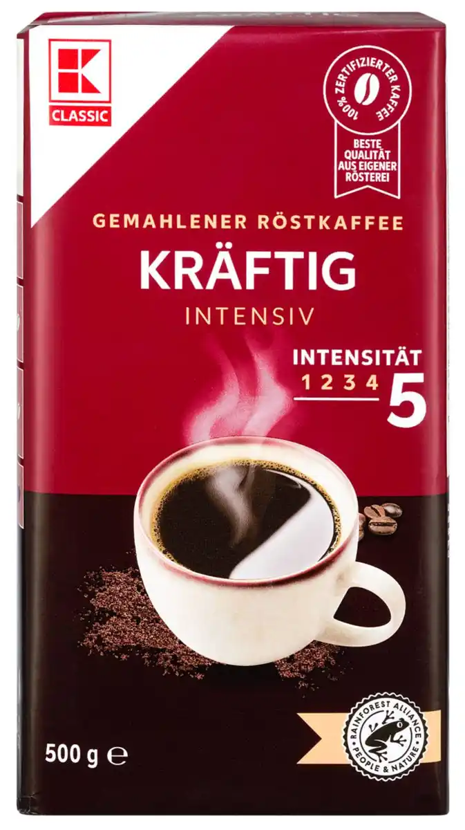 Bild 1 von K-CLASSIC Röstkaffee kräftig, 500-g-Packg.