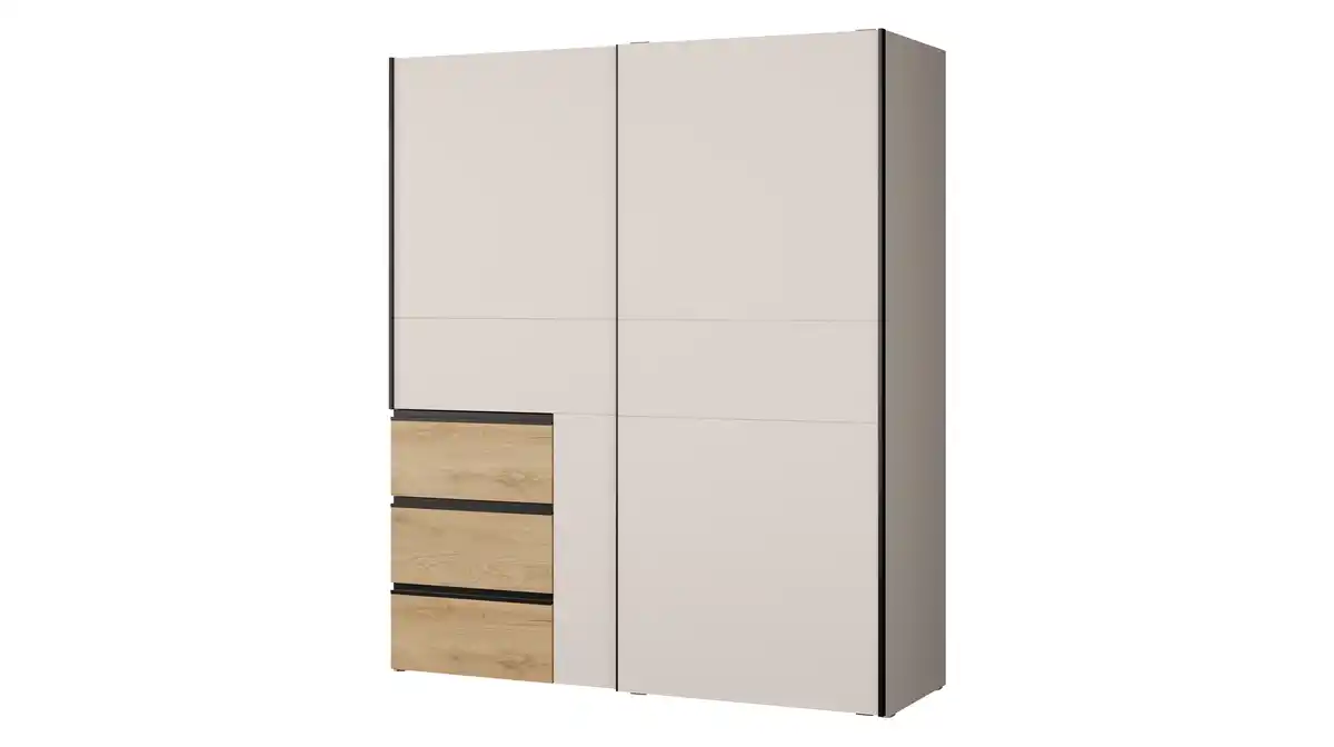 Bild 1 von Schwebetürenschrank beige Wildeiche 170 cm 2-türig - WINN