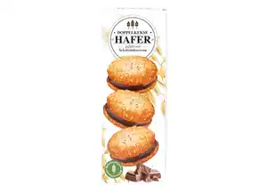Hafer-Doppelkekse gefüllt mit Schokoladencreme