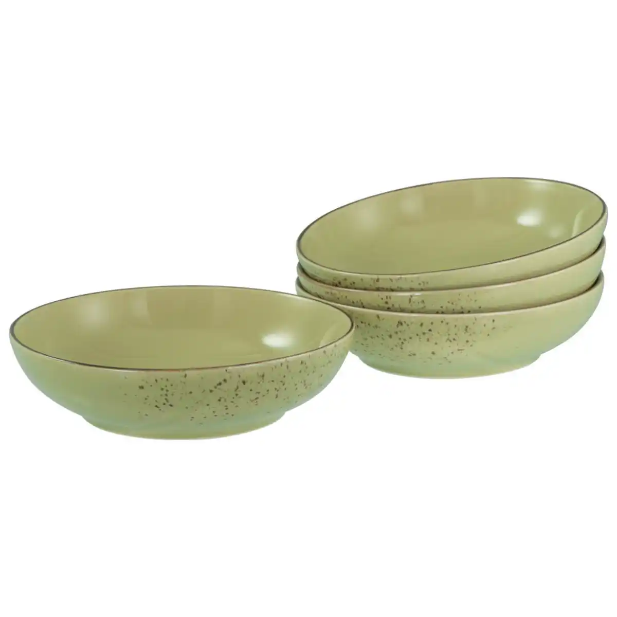 Bild 1 von Creatable Schüsselset Nature Collection, Grün, Keramik, 4-teilig, rund, handbemalt, lebensmittelecht, stapelbar, Essen & Trinken, Geschirr, Schalen & Schüsseln, Schüsselset
