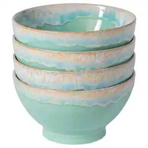 Costa Nova Schüsselset Grespresso, Türkis, Keramik, 4-teilig, rund, 8 cm, Handmade in Europe, Essen & Trinken, Geschirr, Schalen & Schüsseln, Schüsselset