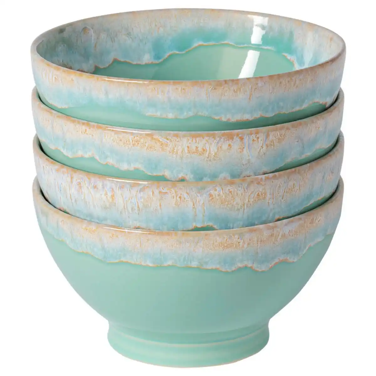 Bild 1 von Costa Nova Schüsselset Grespresso, Türkis, Keramik, 4-teilig, rund, 8 cm, Handmade in Europe, Essen & Trinken, Geschirr, Schalen & Schüsseln, Schüsselset