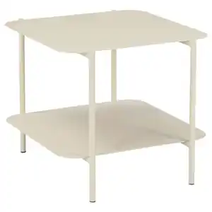 Carryhome Beistelltisch, Creme, Metall, quadratisch, Rundrohr, 45x40x48.4 cm, Wohnzimmer, Wohnzimmertische, Beistelltische, Beistelltische Metall