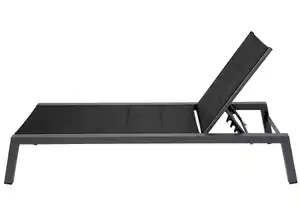 Sonnenliege Aluminium-/Stahlgestell Textilbezug aus Polyester anthrazit