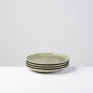 Gipfelstück Desserttellerset Moos´n´stein, Grün, Keramik, 4-teilig, rund, 2.5 cm, Grüner Punkt, Made in Europe, Essen & Trinken, Geschirr, Teller, Kuchenteller