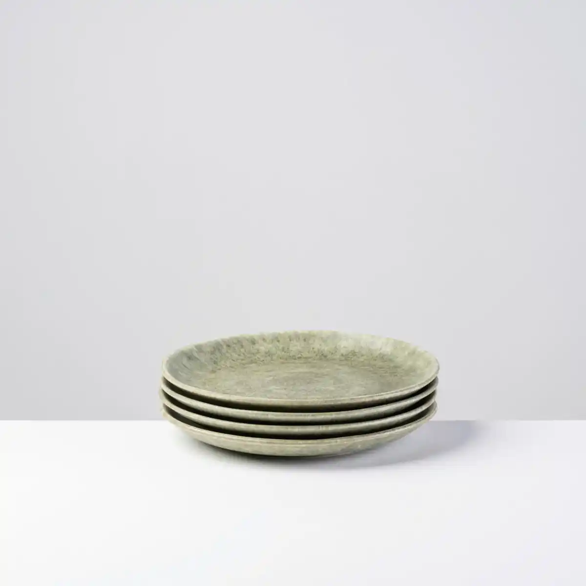 Bild 1 von Gipfelstück Desserttellerset Moos´n´stein, Grün, Keramik, 4-teilig, rund, 2.5 cm, Grüner Punkt, Made in Europe, Essen & Trinken, Geschirr, Teller, Kuchenteller