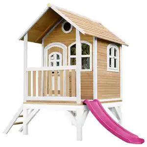 Spielhaus, Braun, Lila, Weiß, Holz, Hemlocktanne, 287x231x191 cm, EN 71, CE, FSC 100%, Outdoor Spielzeug, Spielhäuser
