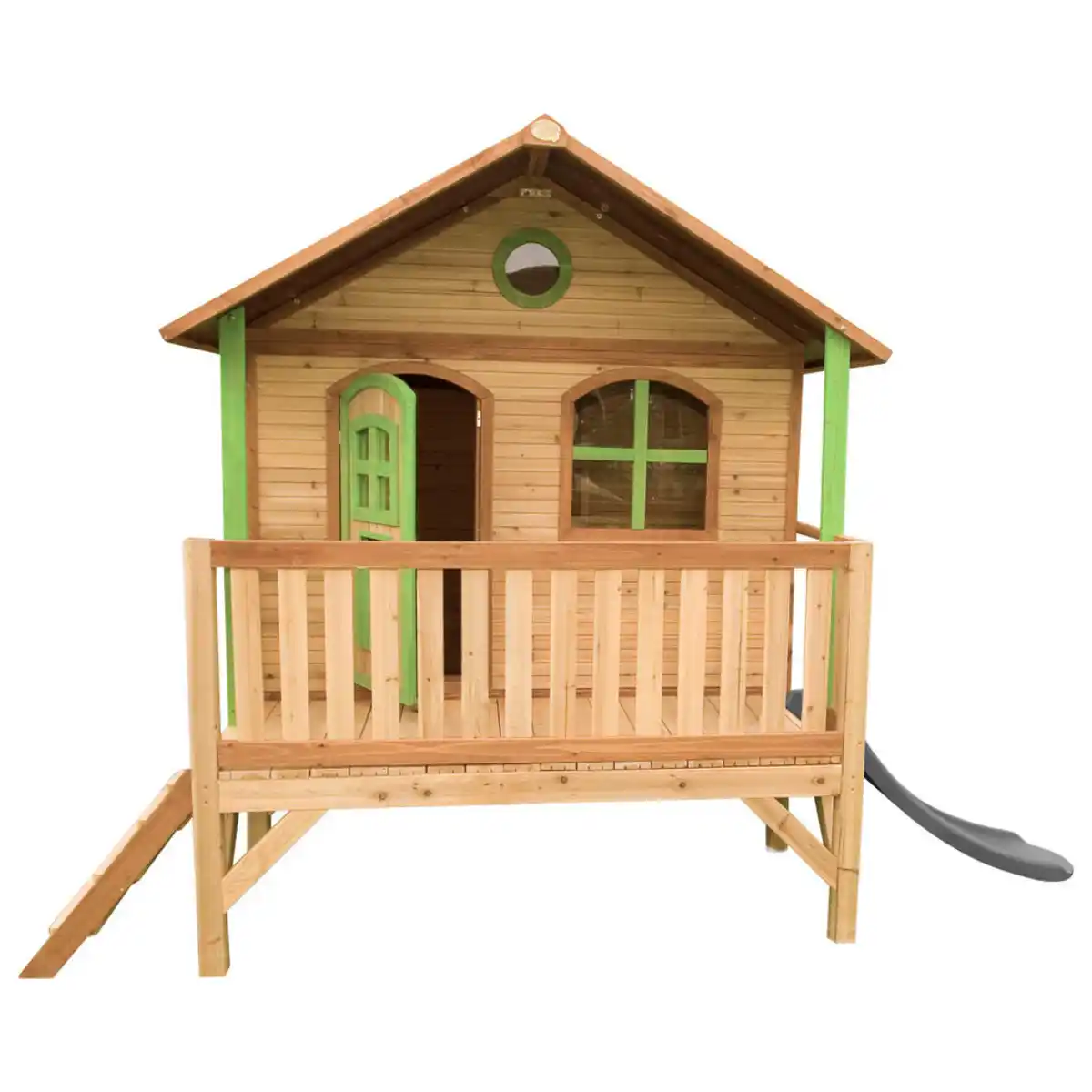 Bild 1 von Spielhaus, Braun, Grün, Rot, Holz, Kunststoff, 349x233x212 cm, EN 71, CE, FSC 100%, Outdoor Spielzeug, Spielhäuser