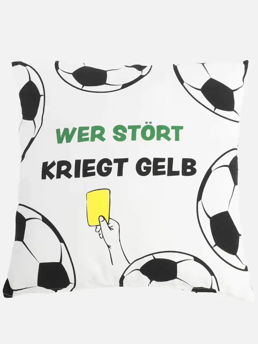 Bild 2 von Dekokissen für Fußballfans 45x45cm Weiß