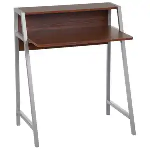 Mid.you Schreibtisch, Walnuss, Silber, Metall, Holzwerkstoff, rechteckig, eckig, 89x51x78 cm, Arbeitszimmer, Schreibtische, Bürotische
