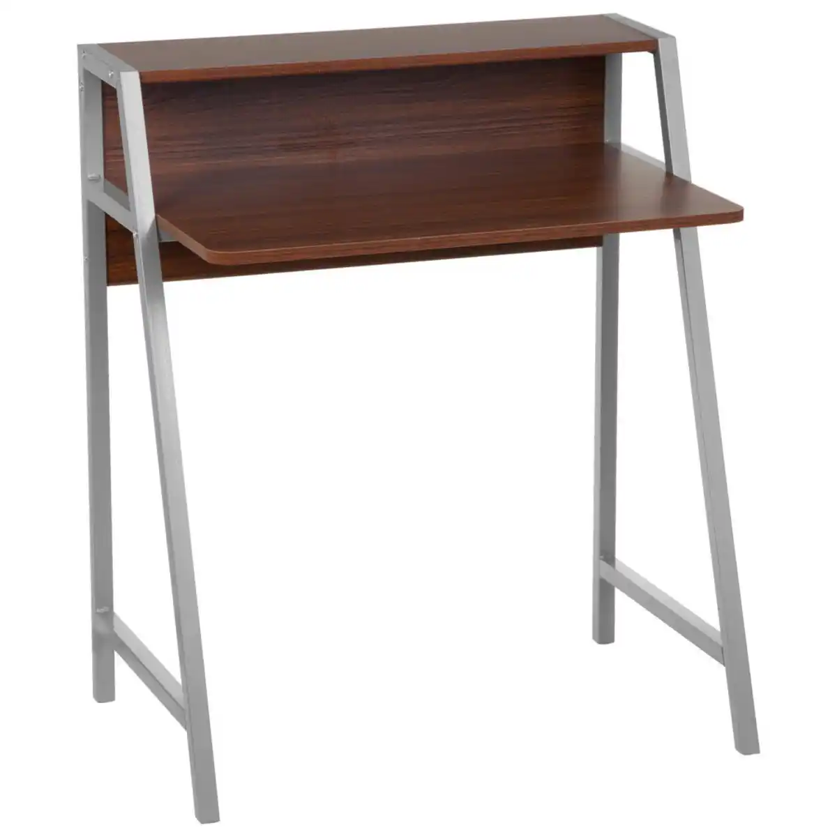 Bild 1 von Mid.you Schreibtisch, Walnuss, Silber, Metall, Holzwerkstoff, rechteckig, eckig, 89x51x78 cm, Arbeitszimmer, Schreibtische, Bürotische