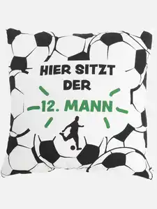 Dekokissen für Fußballfans 45x45cm Weiß