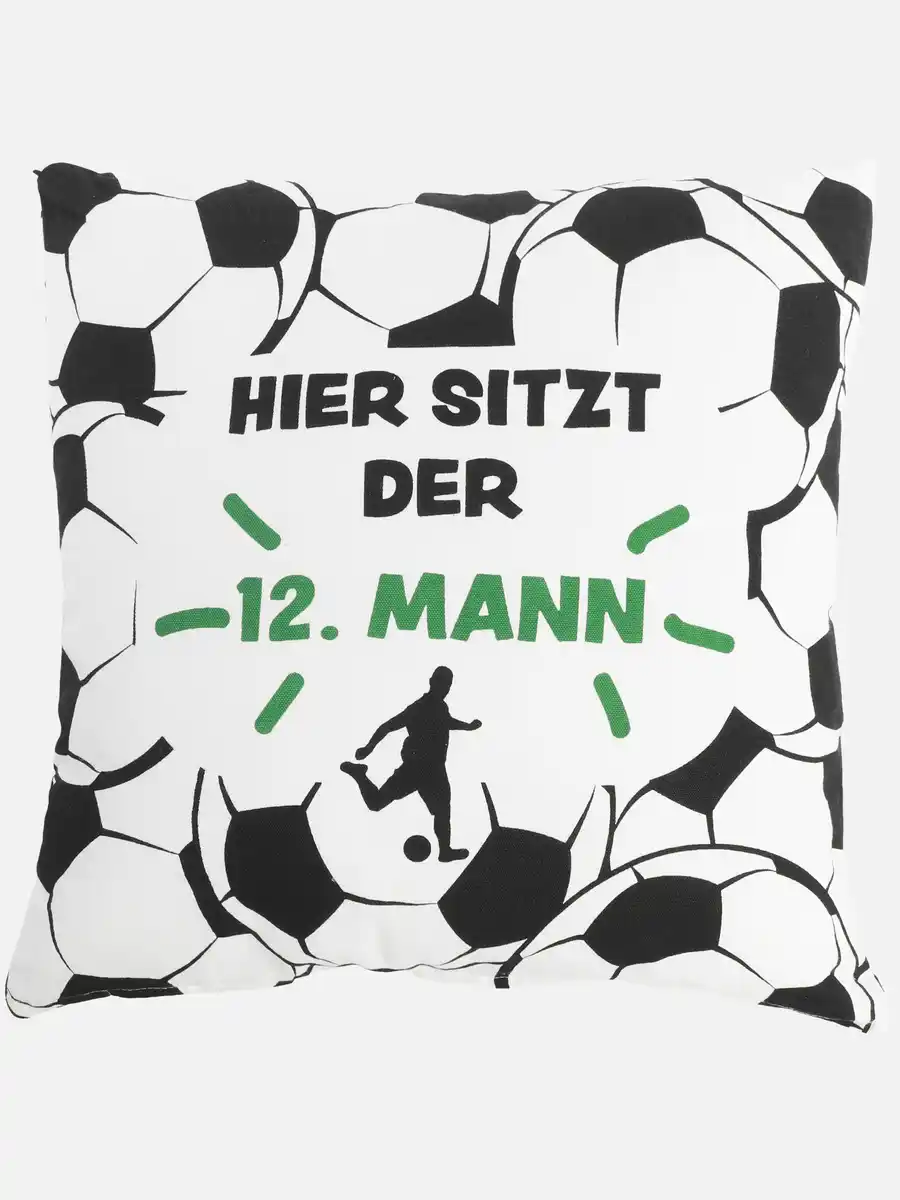 Bild 1 von Dekokissen für Fußballfans 45x45cm Weiß