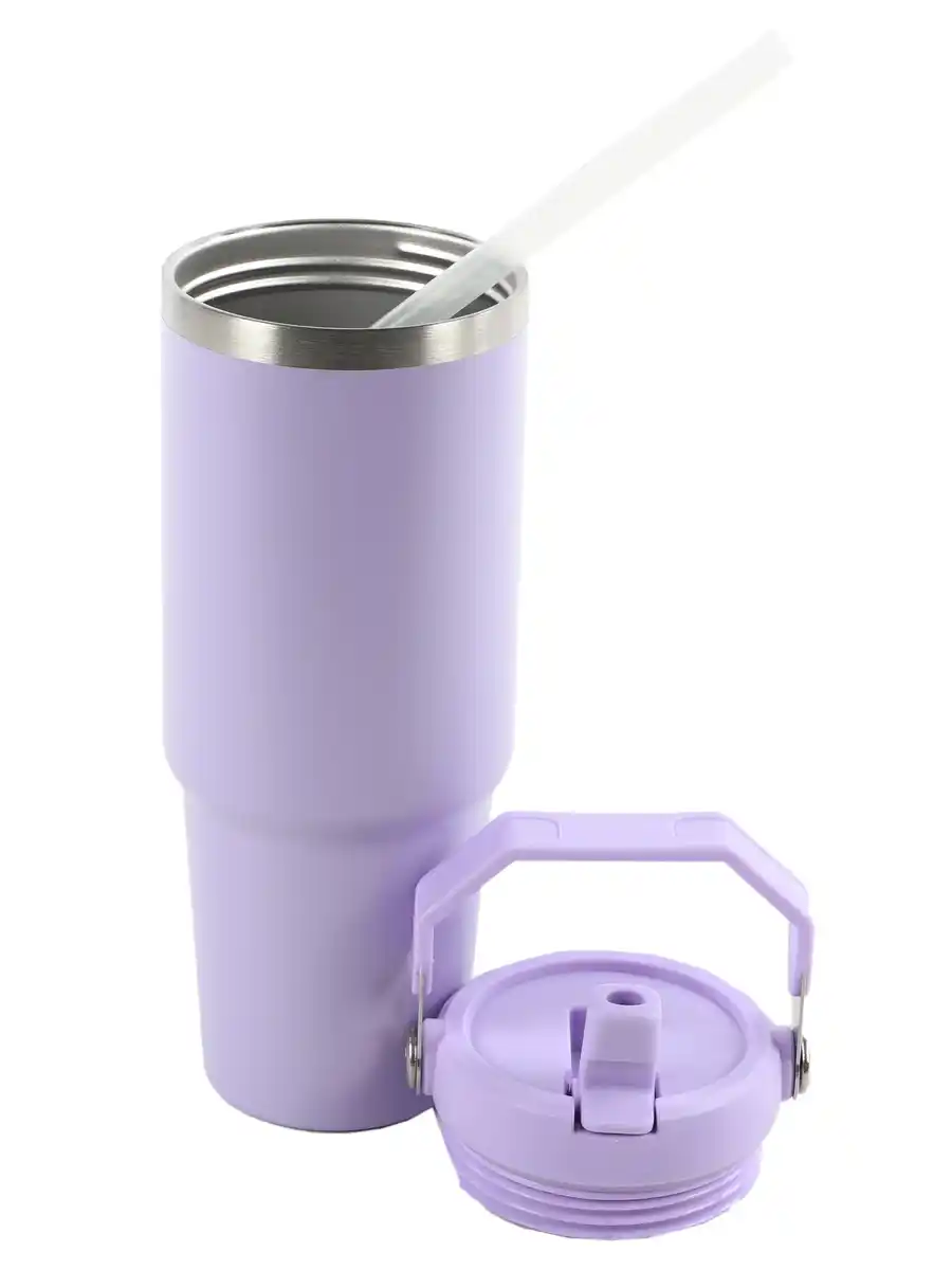 Bild 2 von Thermobecher inkl. Flip-Strohhalm 900ml Lila