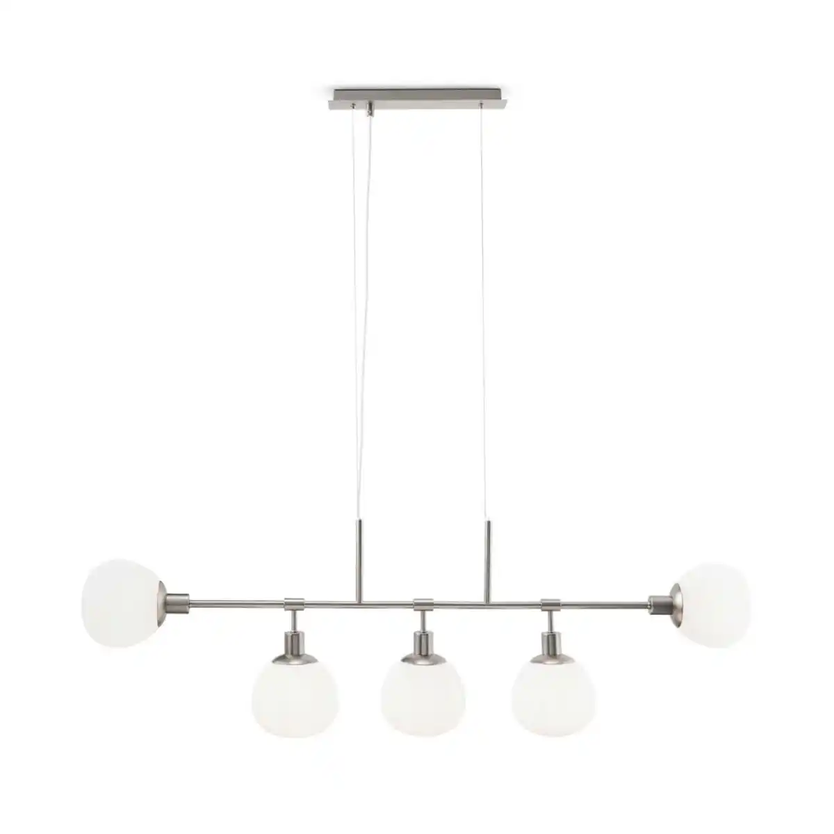Bild 1 von Maytoni Pendelleuchte Modern, Weiß, Nickel, Metall, Glas, Kugel,Kugel, 15x37.3x120 cm, CE, höhenverstellbar, gleichmäßige Lichtverteilung, Lampen & Leuchten, Innenbeleuchtung, Hängelampen, Pende