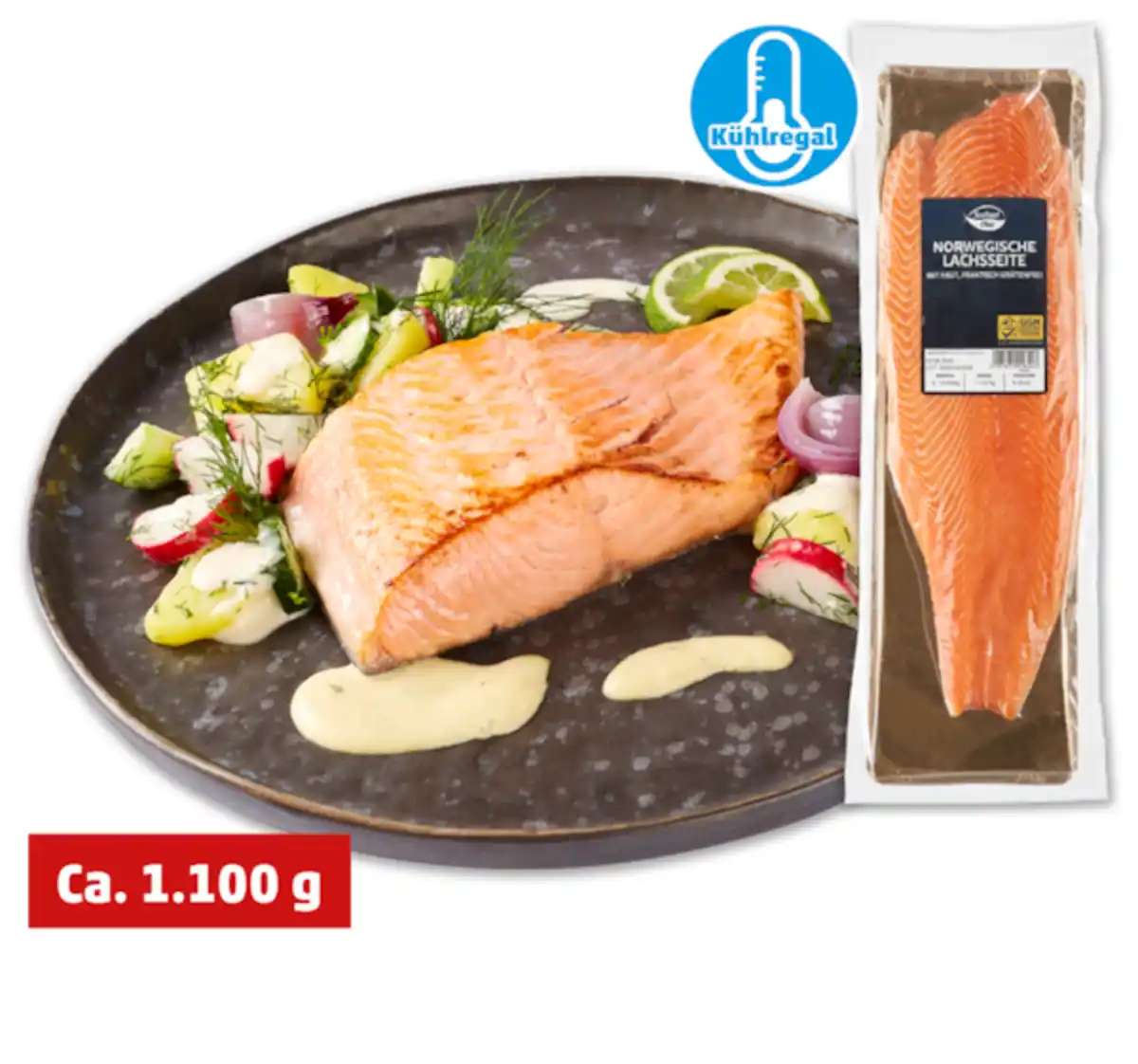 Bild 1 von SEAFOOD 4YOU Norwegische Lachsseite mit Haut*