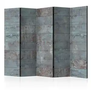 artgeist Paravent, Grau, Türkis, Holz, Textil, Kiefer, massiv, Holz, 225x172x3 cm, Motiv auf Vorder- und Rückseite, Wohnzimmer, Raumteiler & Paravents, Paravents