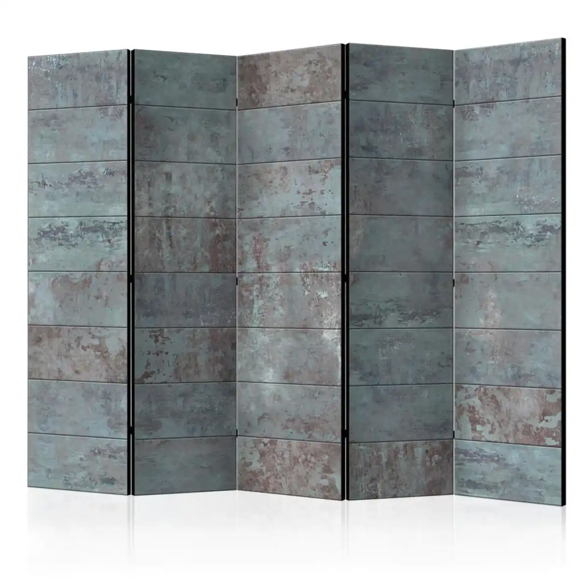 Bild 1 von artgeist Paravent, Grau, Türkis, Holz, Textil, Kiefer, massiv, Holz, 225x172x3 cm, Motiv auf Vorder- und Rückseite, Wohnzimmer, Raumteiler & Paravents, Paravents