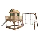 Bild 1 von Spielturm, Braun, Grün, Weiß, Holz, Hemlocktanne, 613x291x277 cm, EN 71, CE, FSC 100%, Outdoor Spielzeug, Spieltürme