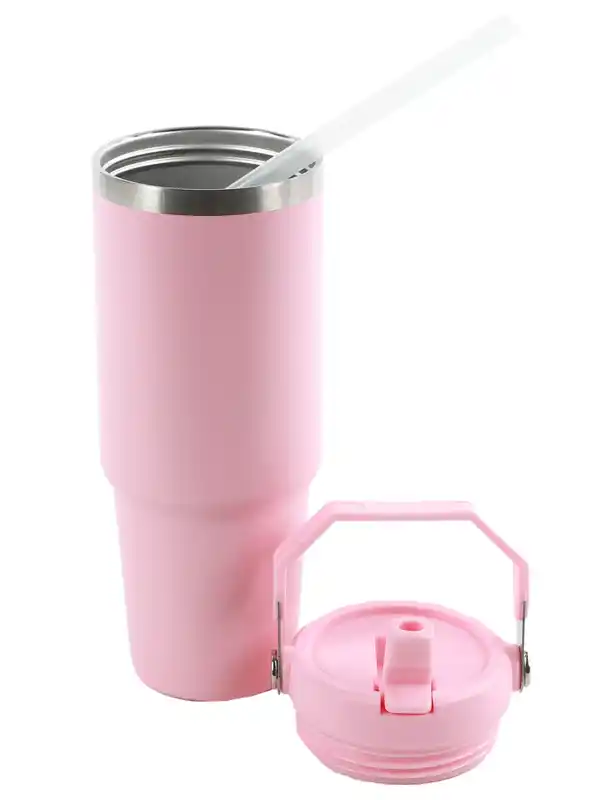Bild 2 von Thermobecher inkl. Flip-Strohhalm 900ml Rosa