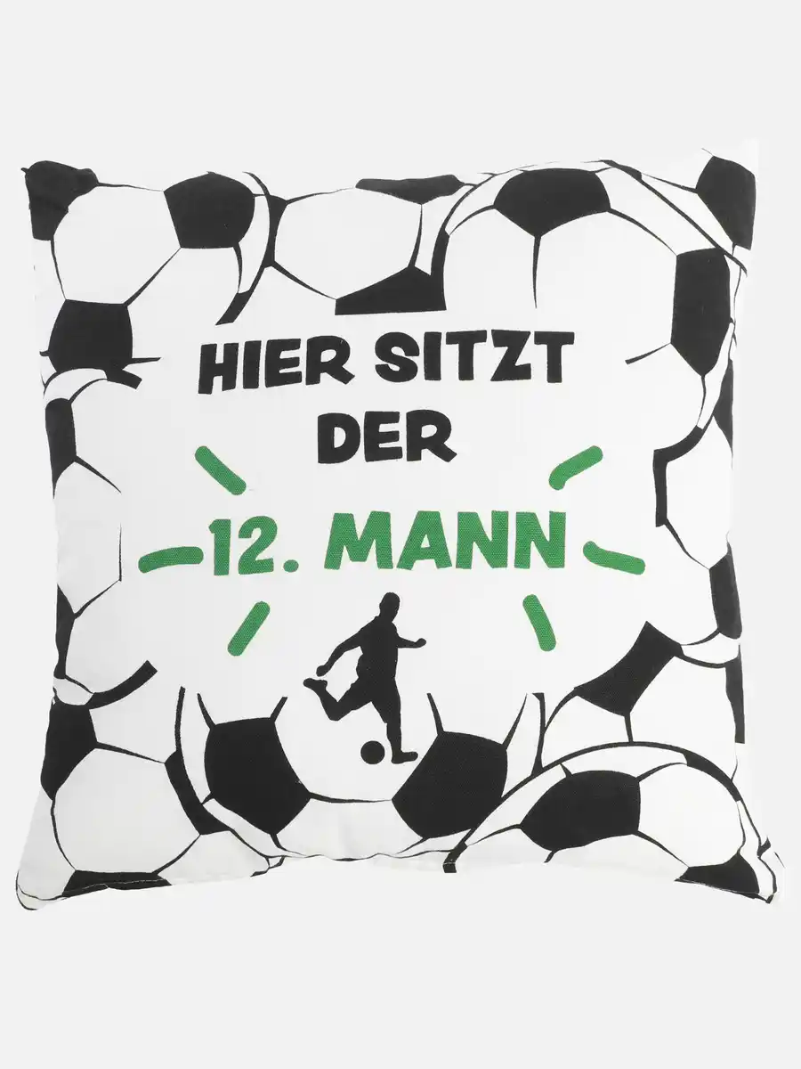 Bild 2 von Dekokissen für Fußballfans 45x45cm Weiß