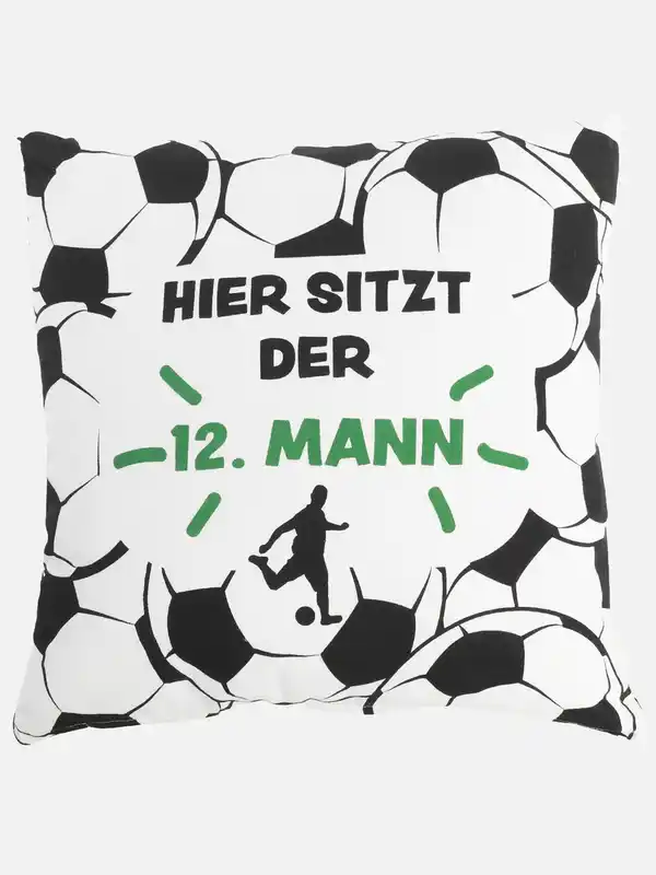 Bild 2 von Dekokissen für Fußballfans 45x45cm Weiß