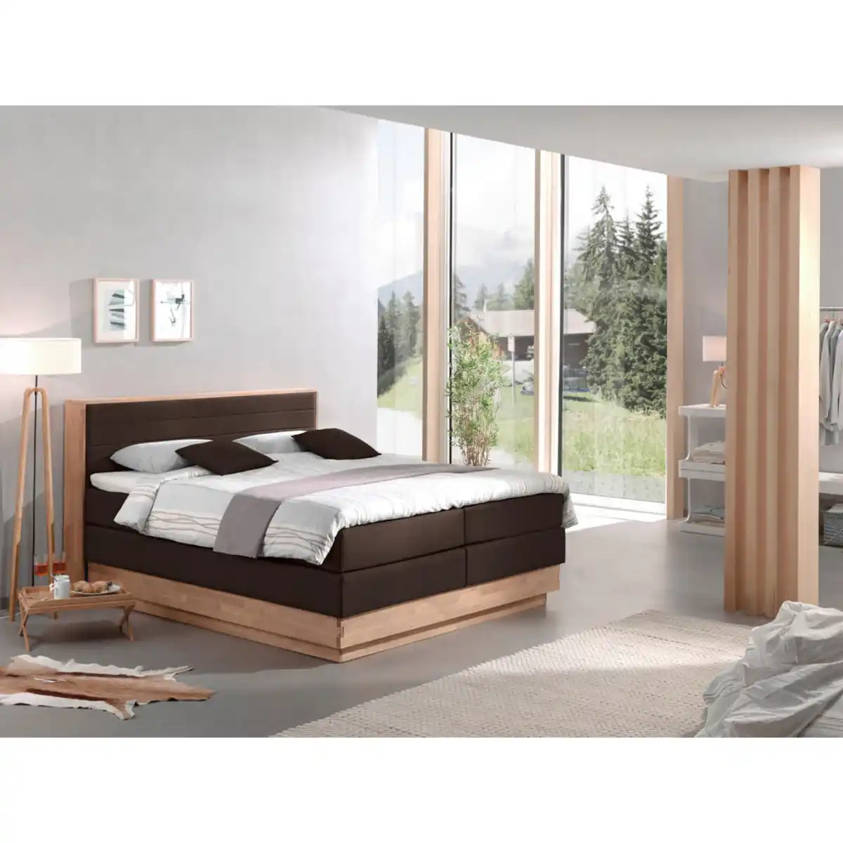 Bild 1 von Livetastic Boxspringbett, Eiche, Dunkelbraun, Kunststoff, Eiche, massiv, H2 + H4, Höhe ca. 64 cm, 160x200 cm, Fsc, Stoffauswahl, Topper durchgehend, in verschiedenen Größen erhältlich, Schlafzimm