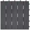 Bild 1 von Terrassenfliese Steel Grey 30X30Cm 6-Er Set, Dunkelgrau, Kunststoff, 31.5x9x31.5 cm, Gartenzubehör, Terrassen- & Balkonböden, Terrassenfliesen