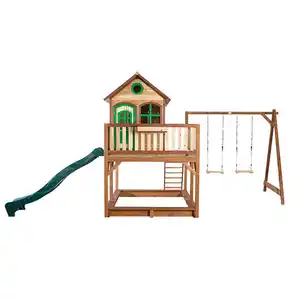 Spielturm Spielturm AXI Liam, Braun, Holz, Zeder, 588x305x270 cm, Outdoor Spielzeug, Spieltürme