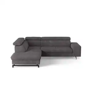Cotta Ecksofa, Graphit, Kunststoff, Echtholz,Buche, 4-Sitzer, Ottomane links,L-Form, 262x215 cm, Wohnzimmer, Sofas & Couches, Wohnlandschaften, Ecksofas