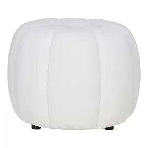 Pouf Paisley, Weiß, Textil, Uni, Füllung: Polyurethan (Pur), 48x38x48 cm, Wohnzimmer, Hocker, Poufs