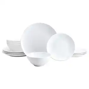 Creatable Tafelservice Bistrot, Weiß, Keramik, 12-teilig, stapelbar, Essen & Trinken, Geschirr, Geschirr-Sets, Tafelservice
