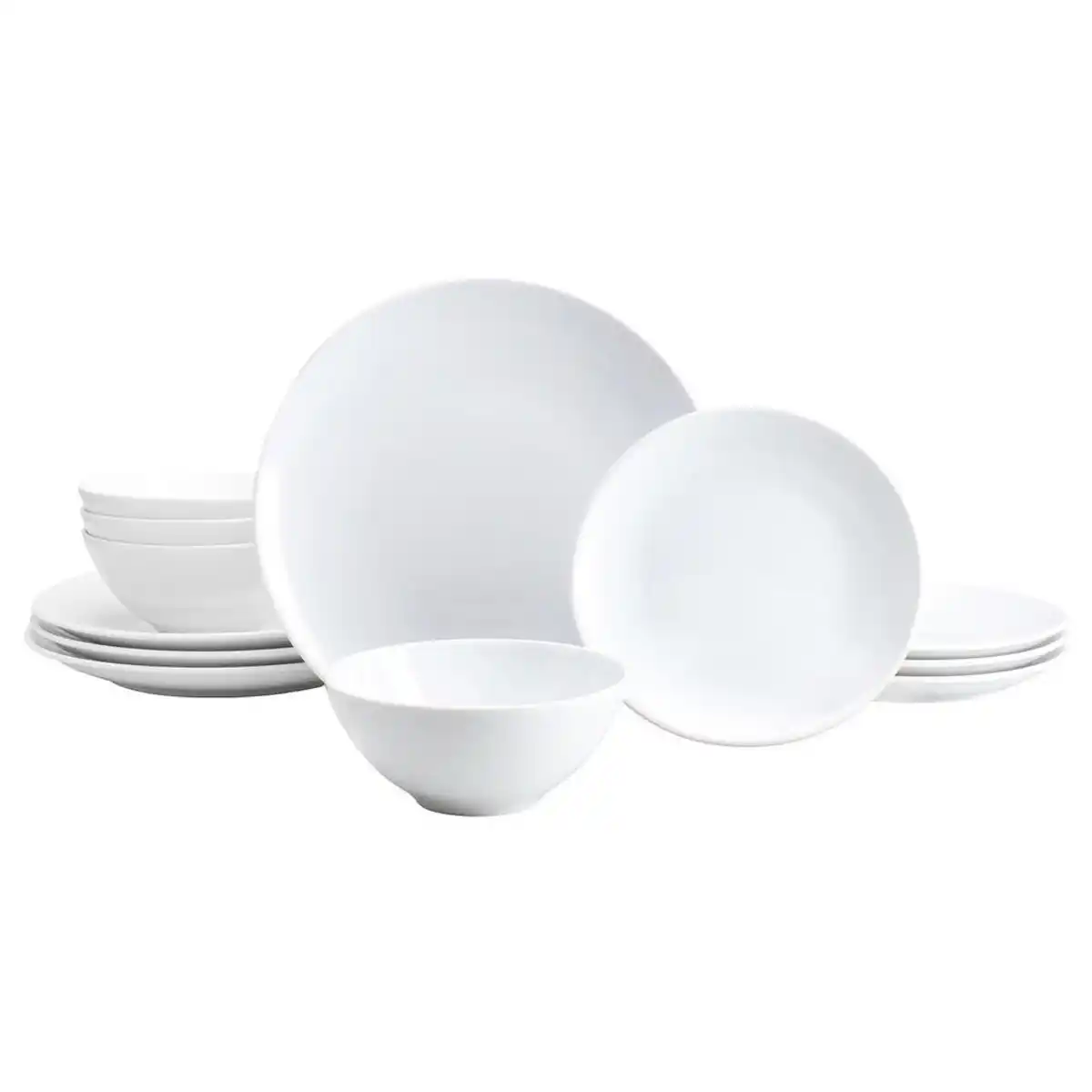 Bild 1 von Creatable Tafelservice Bistrot, Weiß, Keramik, 12-teilig, stapelbar, Essen & Trinken, Geschirr, Geschirr-Sets, Tafelservice