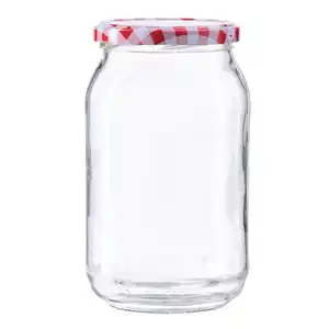 XXL-Einmachglas 900 ml Deckel rot-weiß kariert