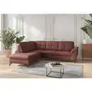 Bild 1 von Sit & More Ecksofa Zora E, Rotbraun, Metall, Echtleder, Nappaleder, 5,5-Sitzer, Ottomane links, L-Form, 244x212 cm, Goldenes M, Made in Europe, DGM-Klimapakt, Schlafen auf Sitzhöhe, Rücken echt, Ar