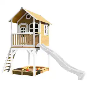 Spielhaus, Braun, Weiß, Holz, Kunststoff, 370x291x191 cm, Fsc, EN 71, Outdoor Spielzeug, Spieltürme