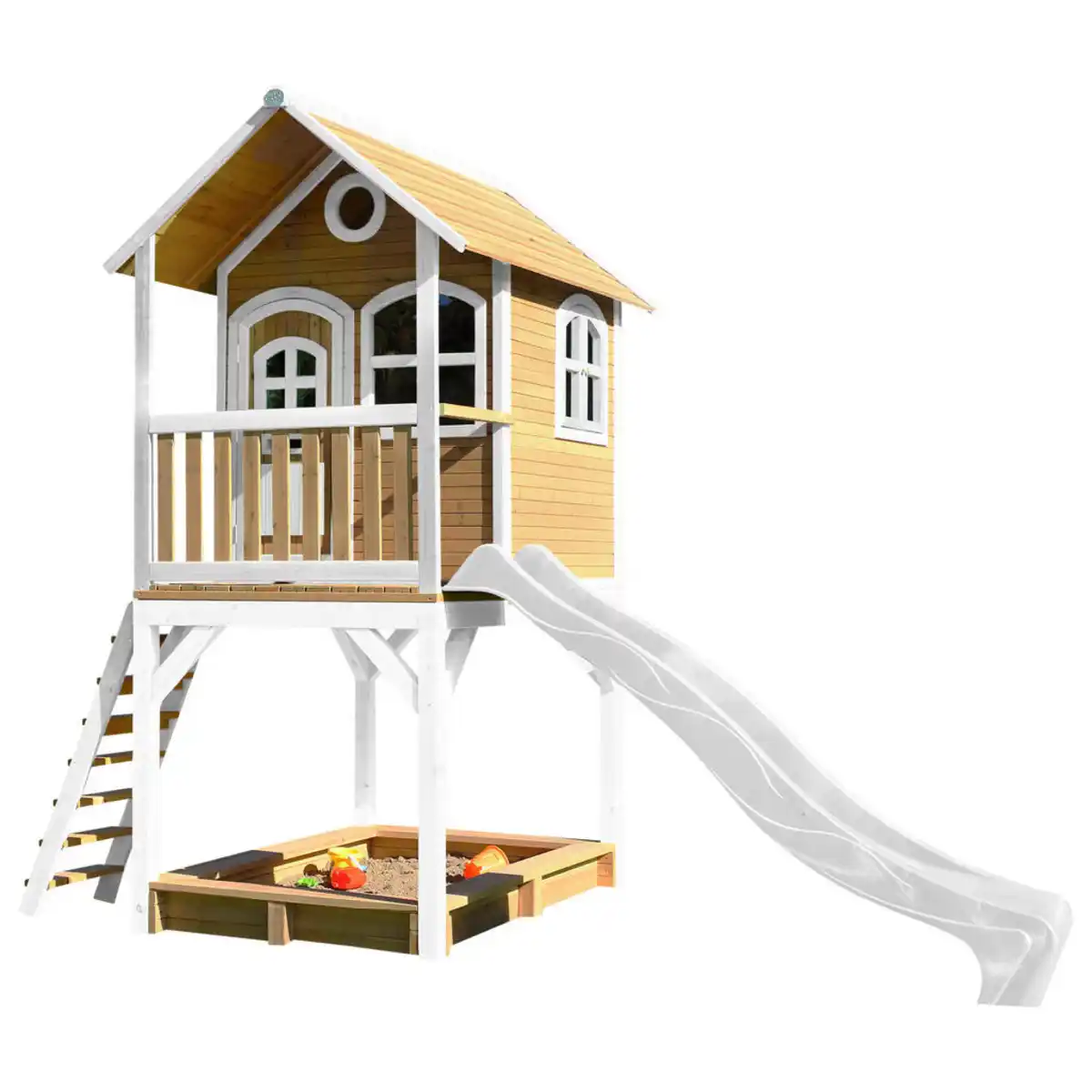 Bild 1 von Spielhaus, Braun, Weiß, Holz, Kunststoff, 370x291x191 cm, Fsc, EN 71, Outdoor Spielzeug, Spieltürme