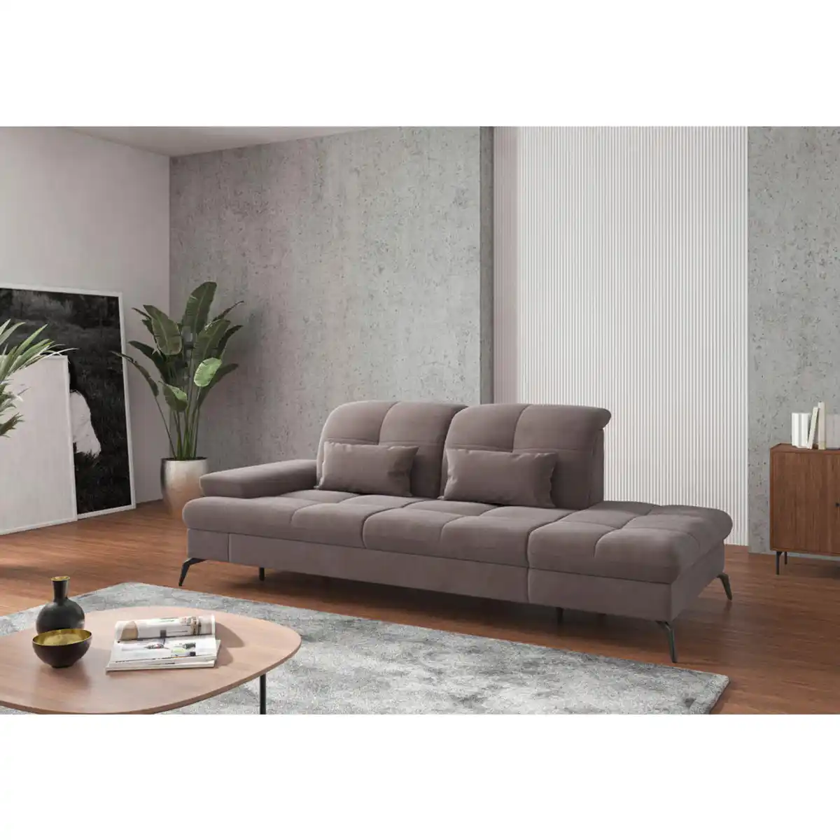 Bild 1 von Sit & More Récamiere, Taupe, Metall, 231x90x122 cm, Goldenes M, Oeko-Tex® Standard 100, Made in Europe, DGM-Klimapakt, Rücken echt, Armteil links, Wohnzimmer, Sofas & Couches, Sofas, Recamieren