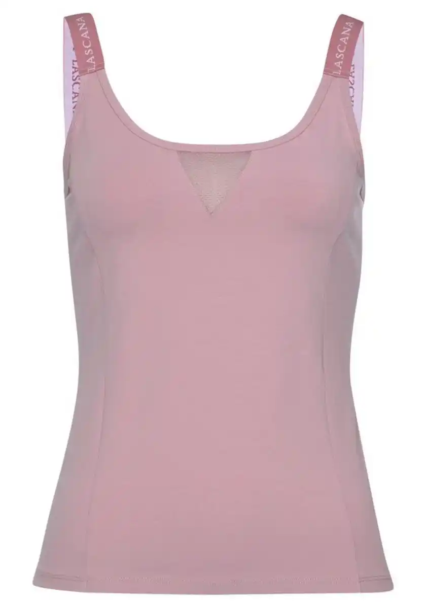 Bild 1 von LASCANA ACTIVE Funktionsshirt mit beschrifteten Trägern und Mesh-Einsatz