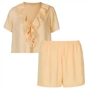 SYLVIE MEIS Damen Pyjama, Creme, XS 34