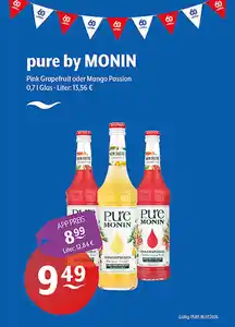 pure by MONIN Pink Grapefruit oder Mango Passion