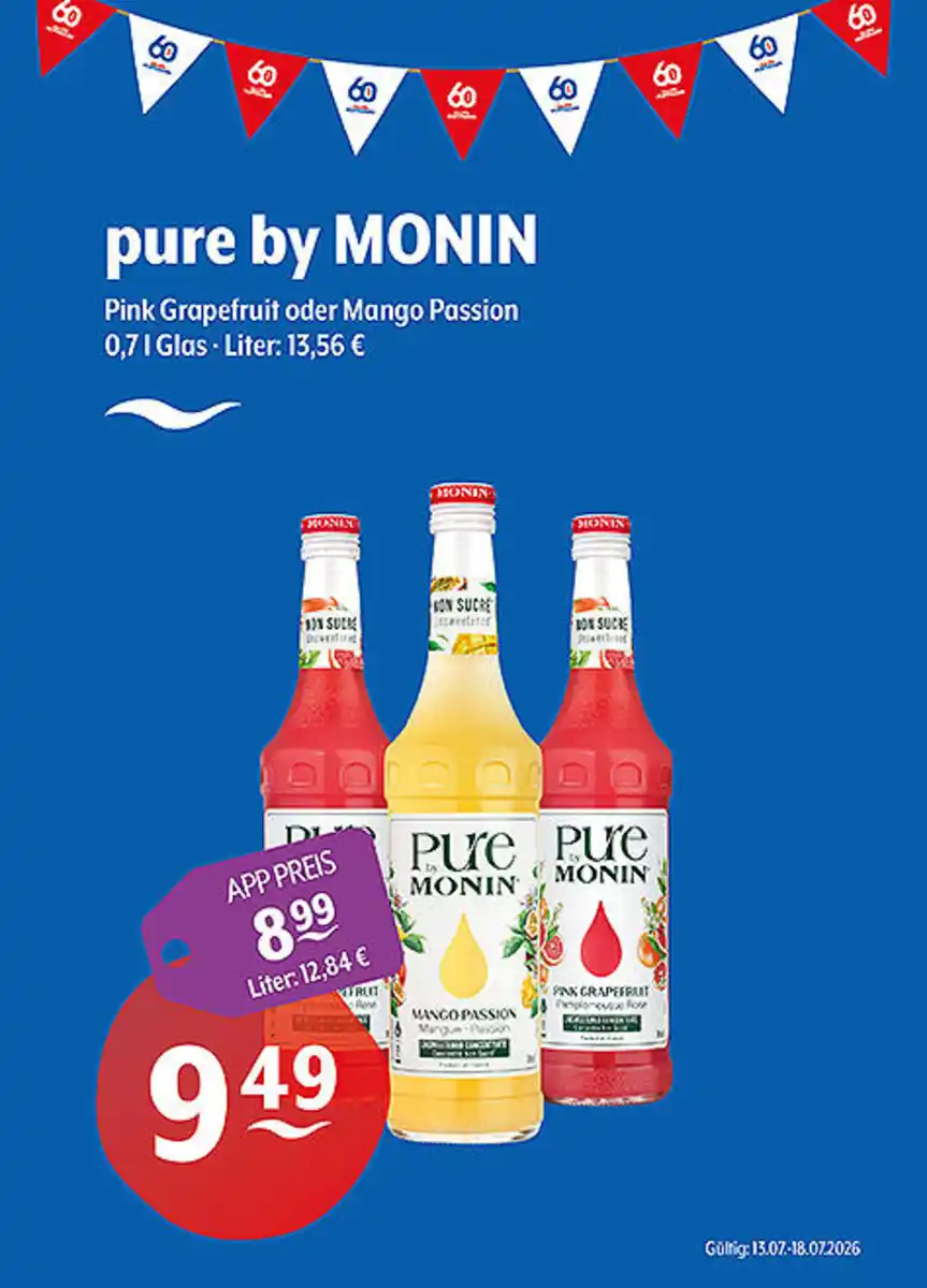 Bild 1 von pure by MONIN Pink Grapefruit oder Mango Passion