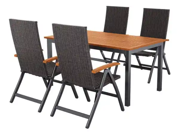 Bild 3 von LIVARNO® Geflecht-Set »Valencia«, 5-teilig - Standardtisch & 4 Klappsessel