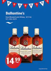 Ballantine's Finest Blended Scotch Whiskey 40 % Vol.