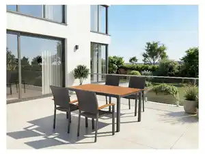 LIVARNO® Geflecht-Set »Valencia«, 5-teilig - Ausziehtisch & 4 Stapelstühle