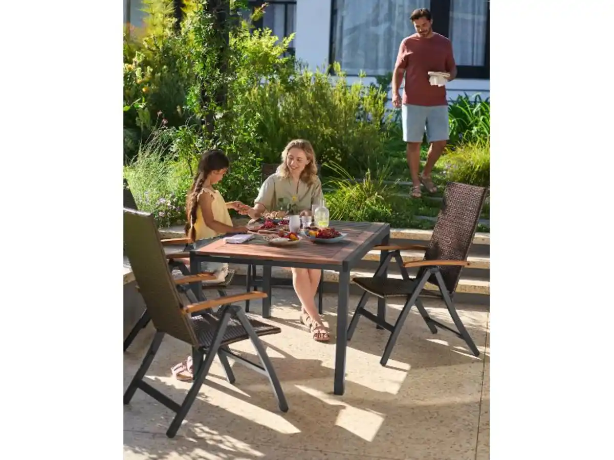 Bild 2 von LIVARNO® Geflecht-Set »Valencia«, 5-teilig - Standardtisch & 4 Klappsessel